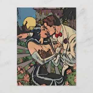 Postal Romance en la luz de la luna