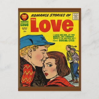 Postal Romance Love Story Comic Cover Vintage Faux Wood