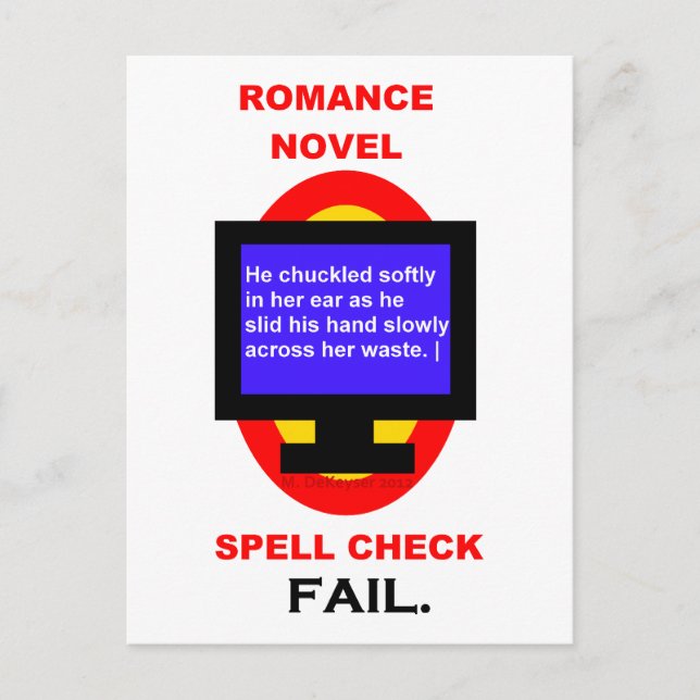 Postal Romance Novel Spell Check Fail Funny (Anverso)