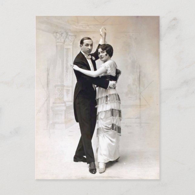 Postal Romance vintage Ballroom Dance Couple (Anverso)