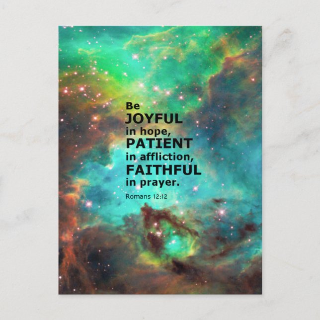 Postal Romanos 12:12 (Anverso)