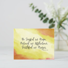 Postal Romanos 12:12 Sean alegres en esperanza Biblia cri