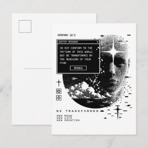 Postal Romanos 12:2 Renueva Tu Mente Alerta de Mensaje de
