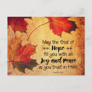 Postal Romanos 15:13 Dios de Esperanza Sale del Otoño