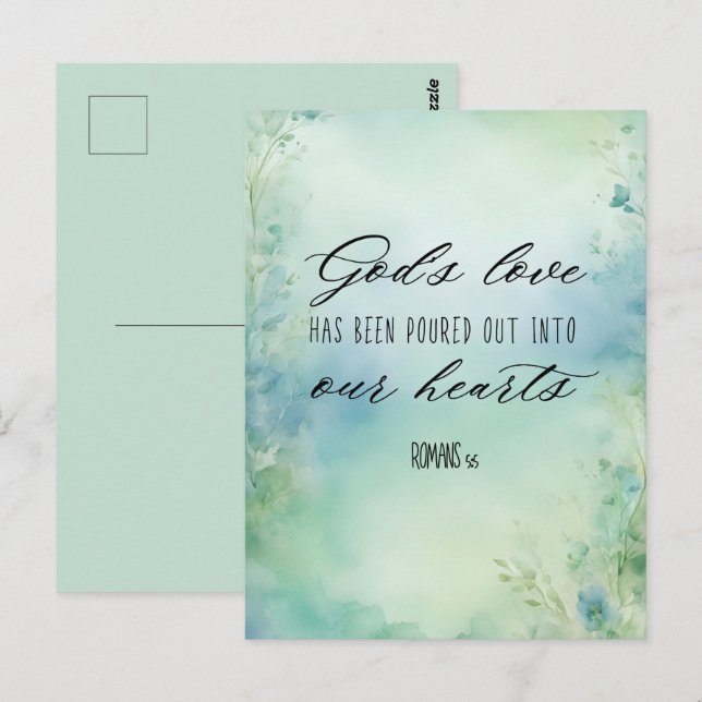 Postal Romanos: El amor de Dios ha sido vertido en nuestr (Anverso / Reverso)