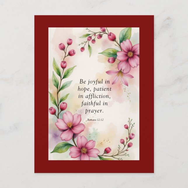 Postal Romans 12:12 Custom Bible Verse (Anverso)