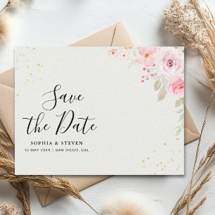 Postal Romantic Blush Rose Wedding