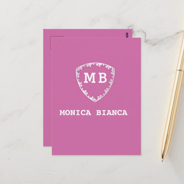 Postal Romantic Custom initials monogram anniversary  (Anverso/Reverso In Situ)