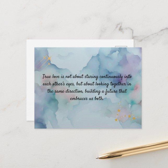 Postal Romantic Love Message Keepsake Card | Safe Haven Q (Anverso/Reverso In Situ)