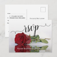 Romántica Boda Rosa Roja RSVP