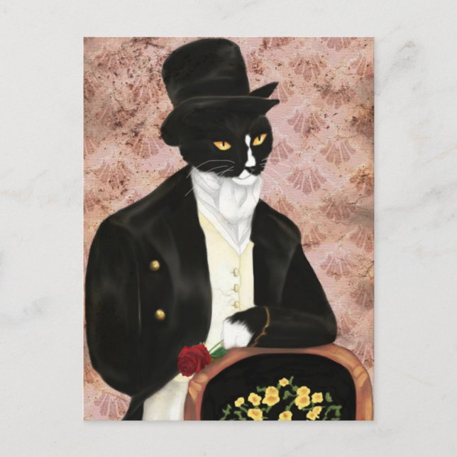 Postal romántica del Sr. Darcy Cat (Anverso)