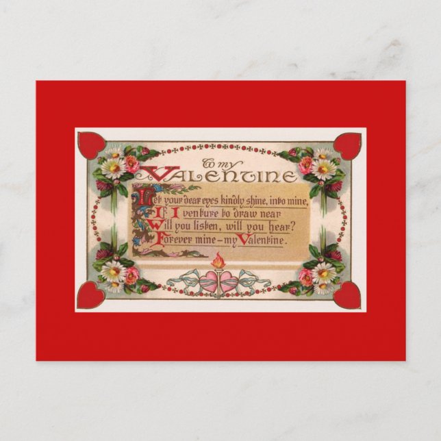 Postal romántica el día de San Valentín (Anverso)