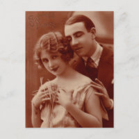 Postal romántica francesa vintage