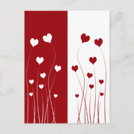 Postal romántica moderna de amor blanco rojo