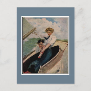 Postal Romántica pareja vintage