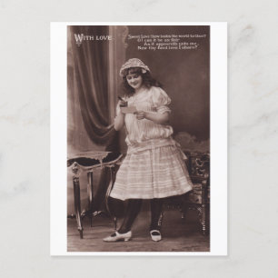 Postal romántica vintage de Belle Époque