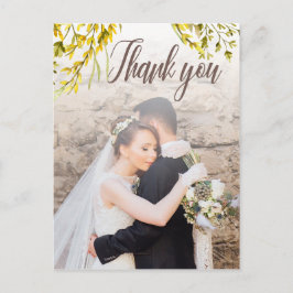 Postal Romántico acuarela de flores silvestres Gracias