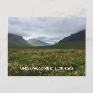 Postal Romántico Glen Coe Mountains Scottish Highlands
