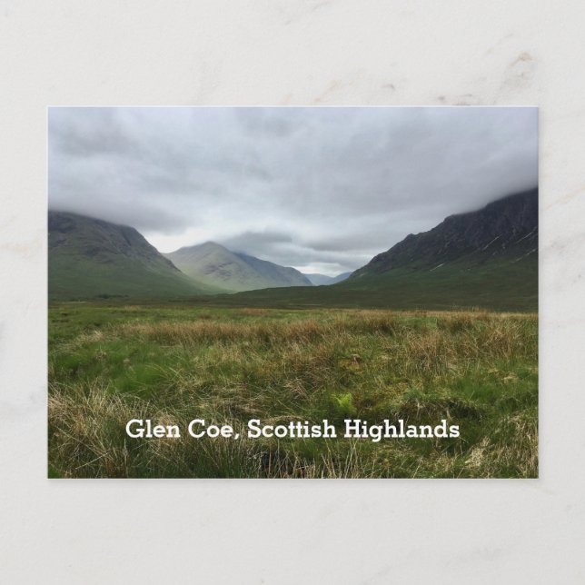 Postal Romántico Glen Coe Mountains Scottish Highlands (Anverso)