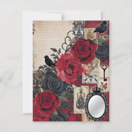 Postal Romántico Gótico Vintage Elegante