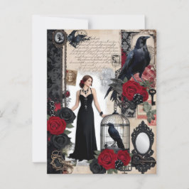 Postal Romántico Gótico Vintage Elegante