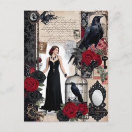 Postal Romántico Gótico Vintage Elegante