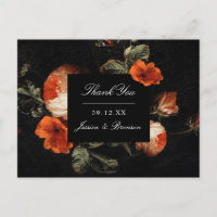 Romántico oscuro flores rosas agradecimiento boda 