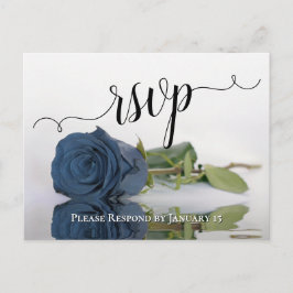 Postal Romántico Rosa azul de acero inoxidable Boda RSVP