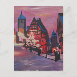 Postal Romántico Rothenburg Tauber Alemania en invierno