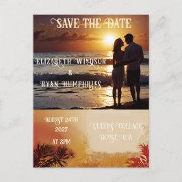 Postal Romántico Sunset Beach con elegancia tropical