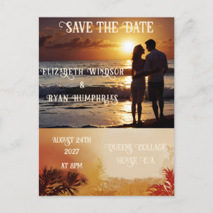 Postal Romántico Sunset Beach con elegancia tropical