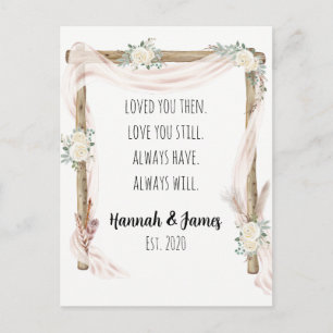 Postal Romántico Te Amo Aniversario Boho Acuarela