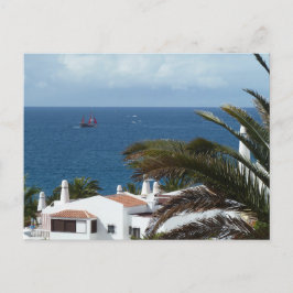 Postal Romantische Seelandschaft mit Palme