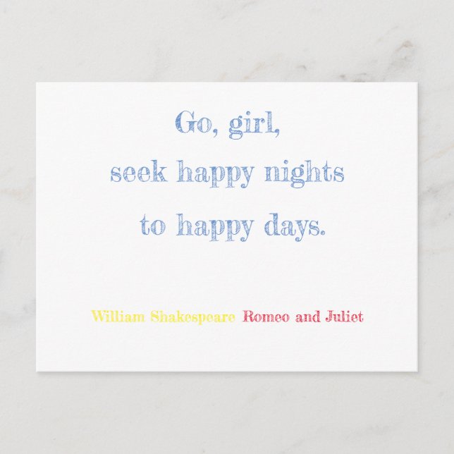 Postal Romeo y Julieta (Anverso)