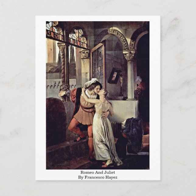 Postal Romeo Y Julieta De Francesco Hayez (Anverso)