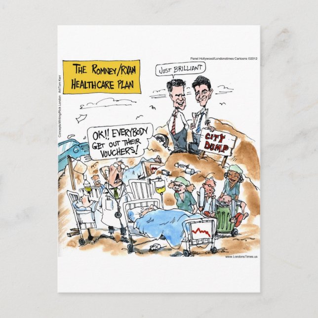 Postal Romney/Ryan Health Care Funny Gifts & Tees (Anverso)