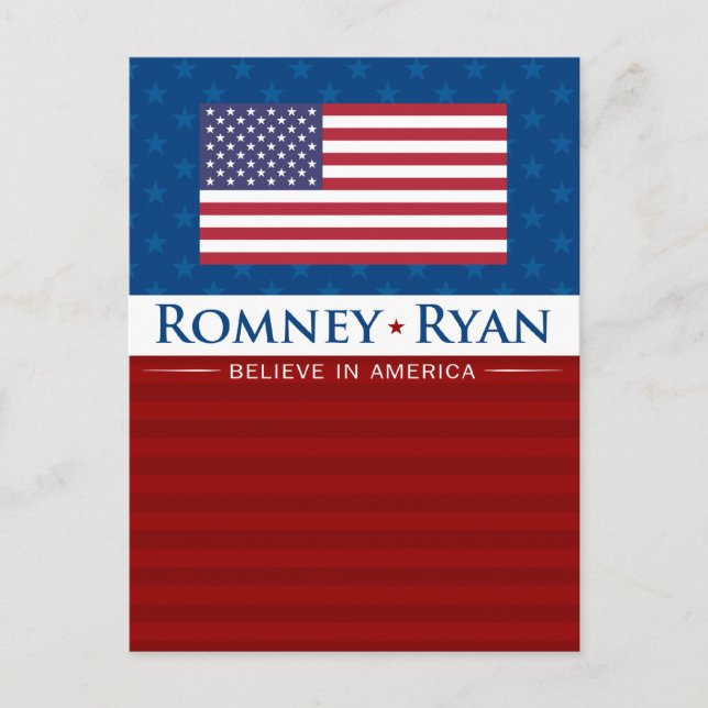 Postal Romney y Ryan creen en Estados Unidos (Anverso)
