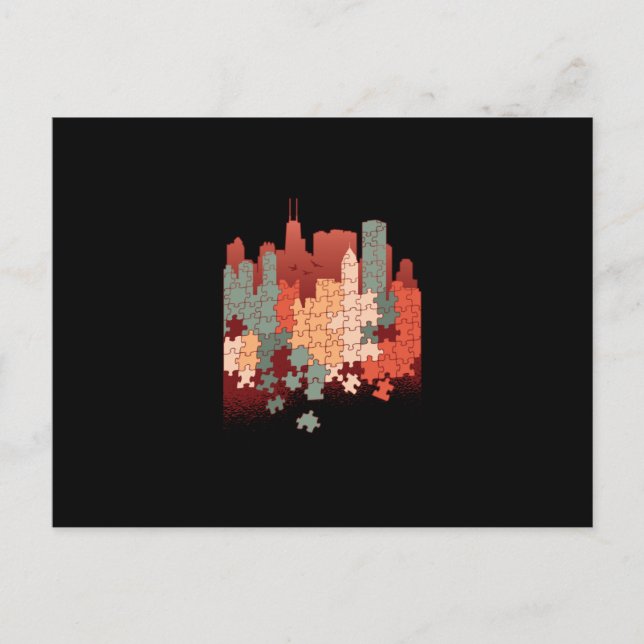 Postal Rompecabezas de ciudad (Anverso)