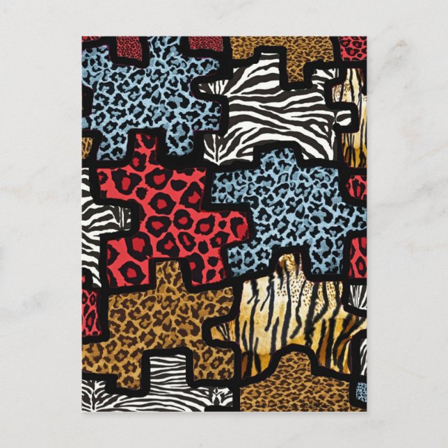 Postal Rompecabezas de estampado animal Rockabilly RAB (Anverso)