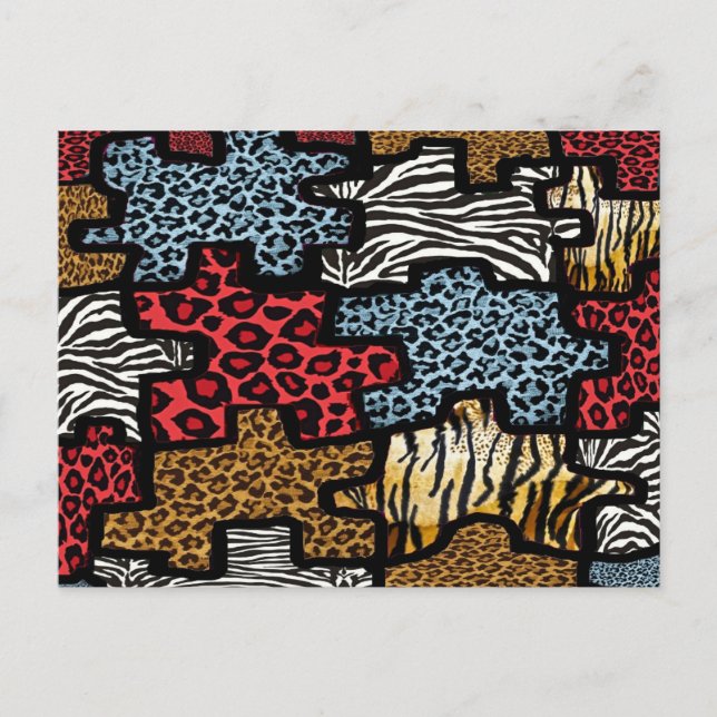 Postal Rompecabezas de estampado animal Rockabilly RAB (Anverso)