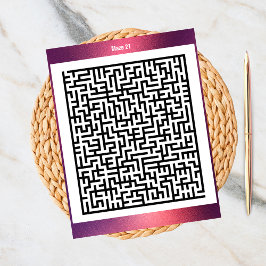 Postal Rompecabezas de Maze 21 rojo | Cartas de actividad