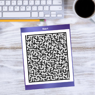 Postal Rompecabezas de Maze Cuatro Púrpura   Cartas de ac