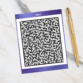 Postal Rompecabezas de Maze Dos Púrpura | Cartas de activ