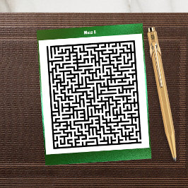 Postal Rompecabezas de Maze Ocho Verde | Cartas de activi