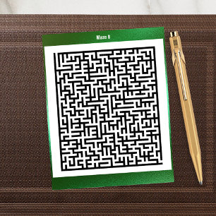 Postal Rompecabezas de Maze Ocho Verde   Cartas de activi