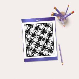 Postal Rompecabezas de Maze One Purple | Cartas de activi