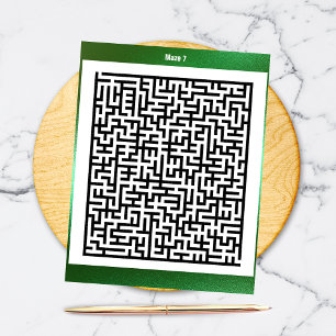 Postal Rompecabezas de Maze Siete Verde   Cartas de activ