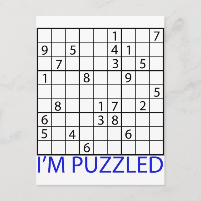 Postal Rompecabezas de Sudoku (Anverso)