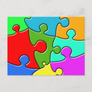 Postal Rompecabezas psicodélico