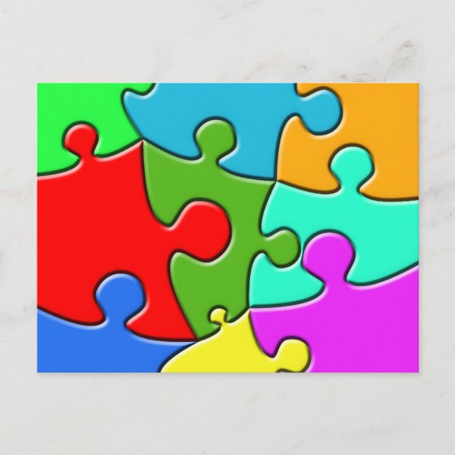 Postal Rompecabezas psicodélico (Anverso)